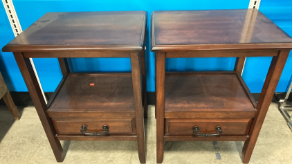 (2) Matching Wood Side Tables