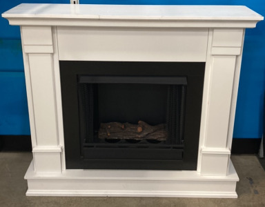 White Built-In Fireplace Mantel