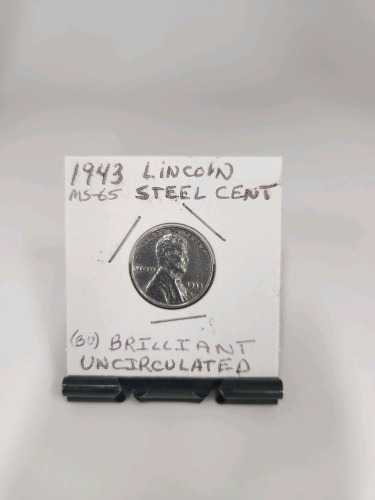 1943 MS 65 Brilliant Uncirculated Lincoln Head WW11 Steel Cent