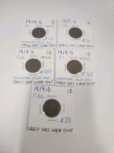 (5) 1919-S Pennies