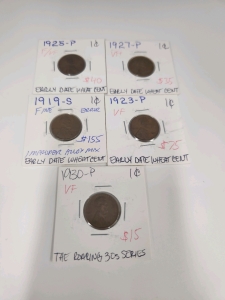 (5) Assorted Pennies