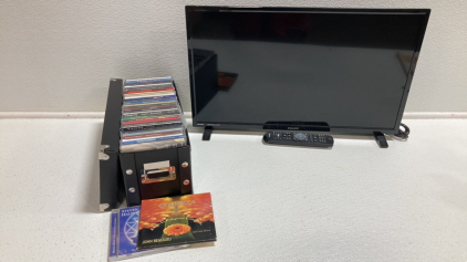 24” Philips TV, (35) Assorted CDs