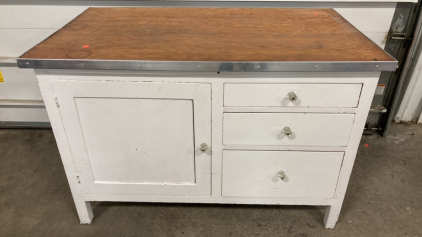 Vintage Counter and Cabinet