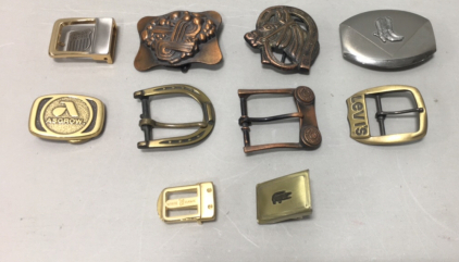 (10) Vintage Brass And Steel Belt Buckles Including (2) Levi Strauss Buckles!