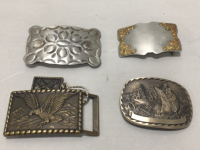 (10) Vintage Brass And Steel Belt Buckles Including (2) Nickel Silver Buckles!! - 2
