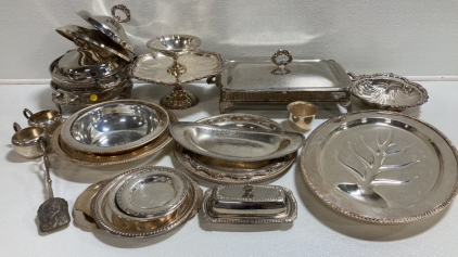 Assorted Silver and Silver-Plated Serving Dishes