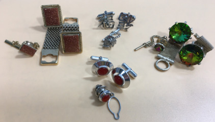 (4) Sets of Cuff Links & Matching Tie Clips