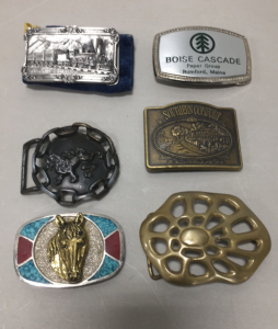 (6) Vintage Brass And Steel Belt Buckles Including (1) Vintage Southern Comfort Buckle