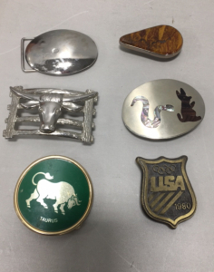 (6) Vintage Brass And Steel Belt Buckles Including (1) Vintage Team USA Olympic Buckle