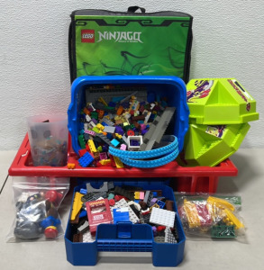 Huge Lot Of Lego Bricks, Figures, And Containers