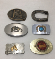 (6) Vintage Brass And Steel Belt Buckles Including (1) Vintage Mates Ramp Rats Buckle!!