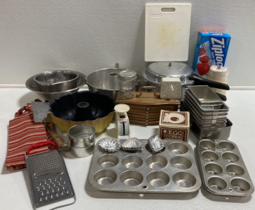 Loaf Pans, Muffin Tins, Pressure Cooker, Wood Coasters, Ziploc Gallon Bags, Bundt Pans and more