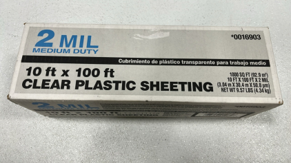 Medium Duty Clear Plastic Sheeting 10ft x 100ft ( Unopened)