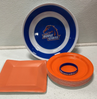 Boise State Bottle Cousies, Flag, Plastic Bowl, Wicker Basket, And More - 2