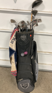 Nike Golf Caddy w/ (12) Assorted Left-Handed Golf Clubs