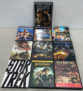 (10) DVD Movies In Cases&hellip; Harry Potter, Star Trek, Bambi, Transformers, + More