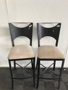 (2) Tan Bar Stools