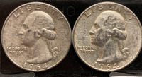 (2) 1964 90% SILVER QUARTERS