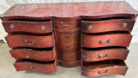 VINTAGE 1930’S-40’S MAHOGANY 12 DRAWER DRESSER (67”x21”x35”) - 3