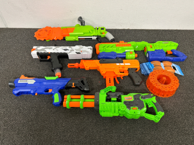 (6) YOUTHS TOY NERF STYLE GUNS