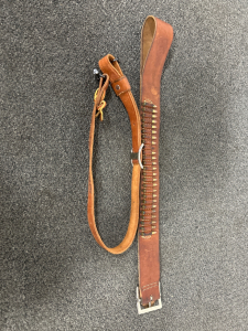 LEATHER AMMO BELT AND GUN STRAP