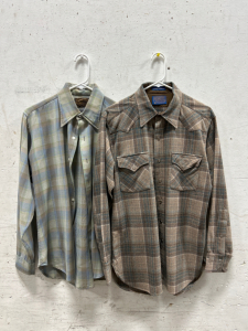 (2) PENDLETON WOOL SHIRTS SIZE MEDIUM