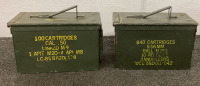 (2) GREEN METAL AMMO BOXES (11-3/4” X 6”)