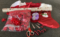 CHRISTMAS STARTER PACKAGE. INCLUDES: ORNAMENTS, WREATH, STOCKINGS, LIGHTS AND WRAPPING ESSENTIALS - 3