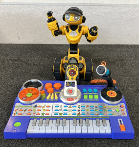 ROBOROVER ROBOT TOY AND VTECH MUSICAL DJ BOARD- ROBOT WORKS
