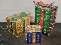 LIGHTED PACKAGES LAWN DECOR (12"-24")