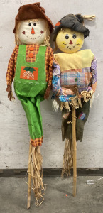 TWO BAMBOO SCARECROWS