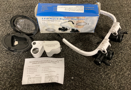 LED WATCH REPAIR MAGNIFIER AND MAGNIFIER LED JEWELER&rsquo;S LOUPE