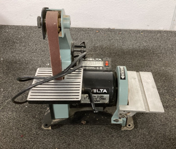 (1) DELTA 1” BELT/5” DISC SANDER MODEL NO. 31-080 (POWERS ON) COMES WITH INSTRUCTIONS