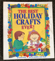 BOX OF CRAFT SUPPLIES INCLDUNG HOLIDAY CRAFTS BOOK, GOLD AND SILVER NAIL HEADS, VELCRO, KNITTING NEEDLES, JINGLE BELLS, TERRACOTTA CHERRY POTS AND MORE - 4