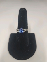 Size 8 Oval Faceted LT Blur Sapphire .925 Ring