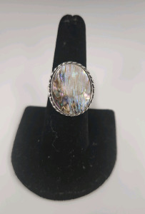 Size 7 Abalone Shell .925 Ring