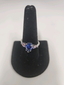 Size 10 Sapphire & Amerhyst .925 Ring