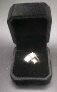 (1) Multi Stone Snowflake 925 Silver 14Kt Gold plated Size 7 Women's Ring