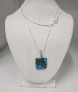 Blue Turquoise Gemstone .925 Necklace