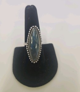 Size 9 1/2 Flashy Labradorite Gemstone Ring