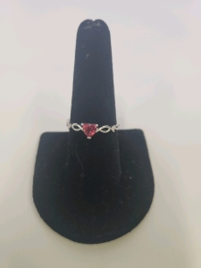 Size 8 1/2 Heart Shaped Red Ruby .925 Ring