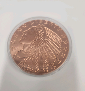 5oz .999 Fine Copper Round Indian Cheif/ Eagle