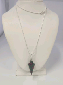 Ruby In Fuchsite Gemstone Pendulum .925 Necklace