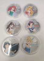 (6) Disney Princess Collectible Coins