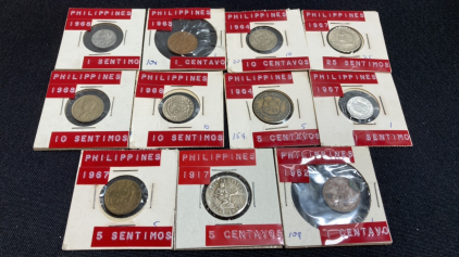 (11) Assorted Vintage Philippines Coins