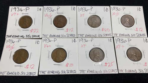 (8) 1936-P Wheat Pennies