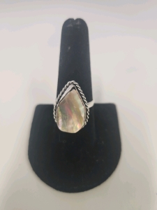Size 9 Abalone Shell .925 Ring
