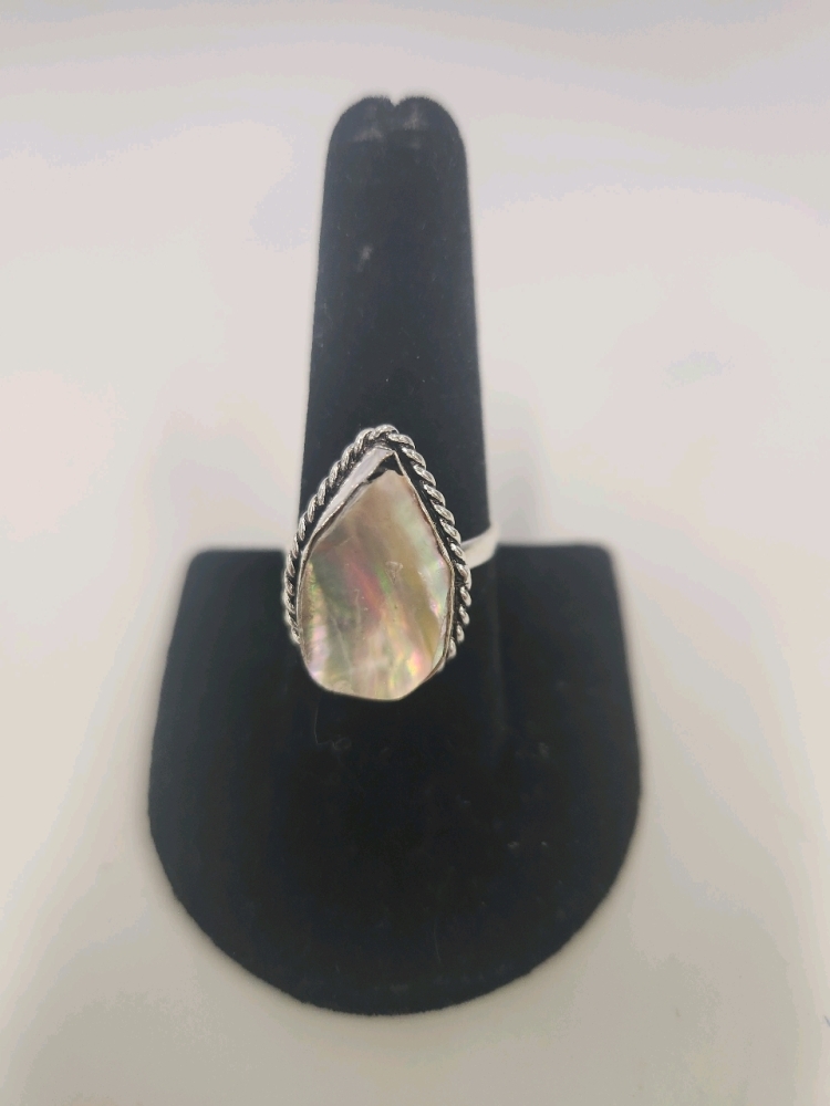 Shell 925 Ring Size 9 Abalone Shell .925 Ring