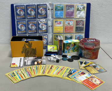 Large Pokémon Card Collection Gens 1-8 W/ Collectors Containers And Binder