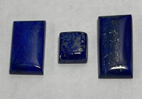 (3) Lapis Lazuli Rectangular Cut Cabochon Gemstones… 42.15ct, 30.25ct, 16.3ct